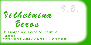 vilhelmina beros business card